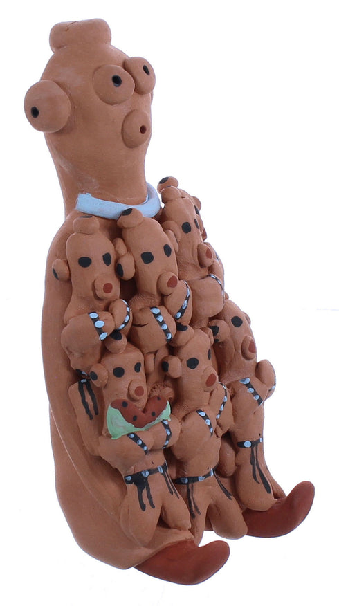 Native American Navajo Hand Crafted Storyteller Pottery By Eva Plummer JX121712